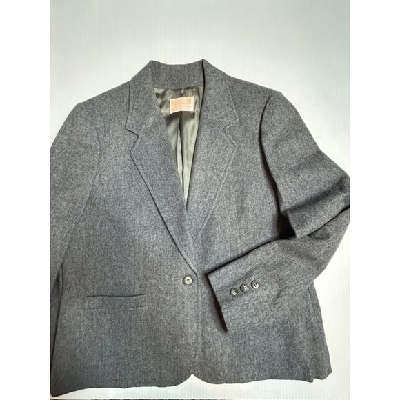 Vintage Pendleton Womens Blazer Gray 100% Wool Jacket Large - Picture 8 of 8